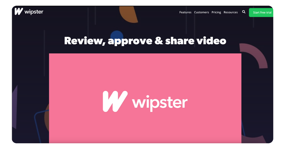 Wipster creative review tool interface for video production and frame-specific feedback.